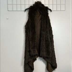 G‎ By Guess Faux Fur Brown Vest Med